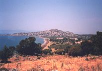 Blick auf Mithimna im Norden von Lesbos